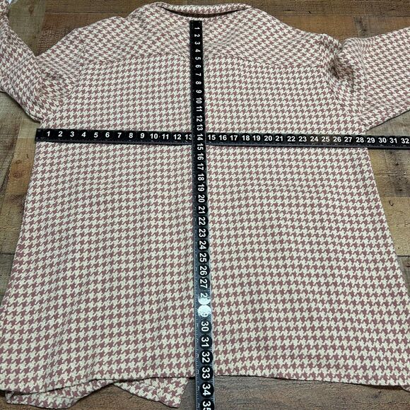 Hayden Coat Jacket Womens 3XL Pink Beige Houndstooth Button Up NEW - Picture 3 of 5